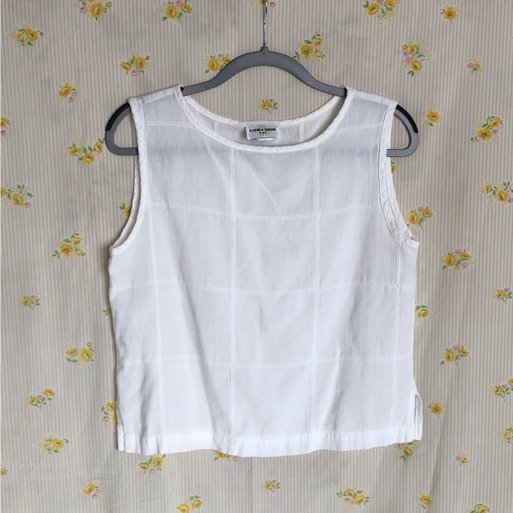 Vintage sheer white tank top